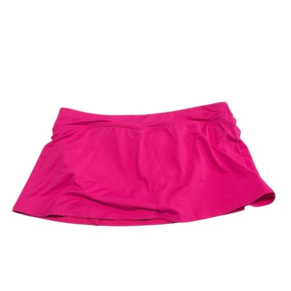 Lands' End size 8 Mini swim skirt w slit tummy control Bright Pink 360767 - Picture 3 of 9